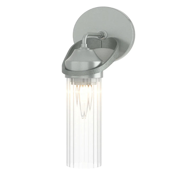 A top-down view of a modern ceiling fan with light wood-tone blades.