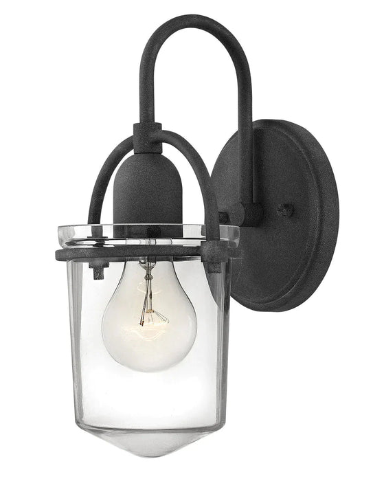 Dark bronze semi-flush mount ceiling light with a dome-shaped shade.