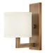 Bronze traditional outdoor wall light with a rectangular shape and clear glass panels.