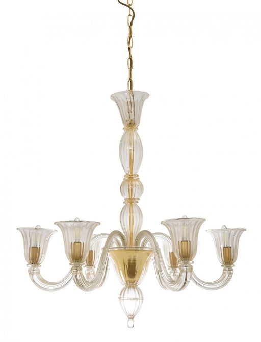 Modern black five-light linear chandelier with frosted cylindrical shades.
