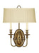 A traditional bronze chandelier with multiple candle-style lights arranged in a circular design.