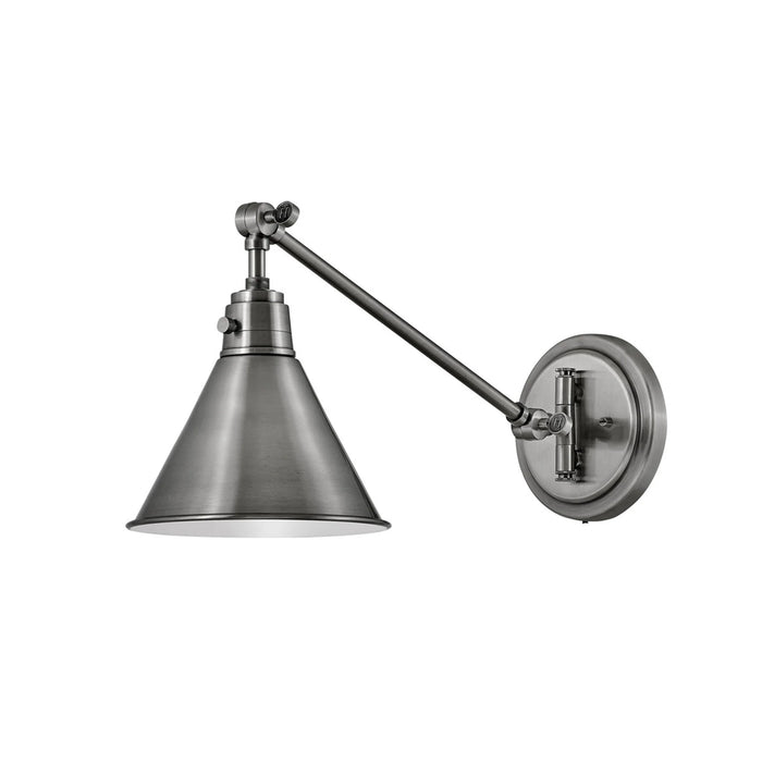 Polished chrome cylindrical pendant light.