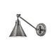 Polished chrome cylindrical pendant light.