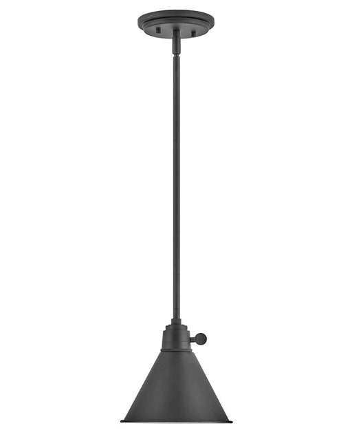 Black outdoor lantern with clear glass panels and a decorative top.