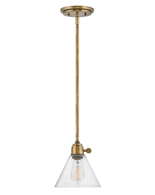 Heritage bronze outdoor lantern with clear glass panels.