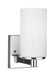 Modern multi-light chandelier with frosted cylindrical shades in a bronze finish.