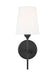Modern cylindrical brushed nickel ceiling light with a white interior.
