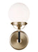An angled view of a modern dark bronze outdoor wall light with an open cage design.