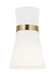 Modern wall sconce with a cylindrical black metal shade and a gold interior, with an up-and-down light effect.