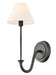 A small square modern wall light with a frosted glass diffuser and black trim.