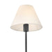 A side view of a black modern wall light with a frosted glass panel.
