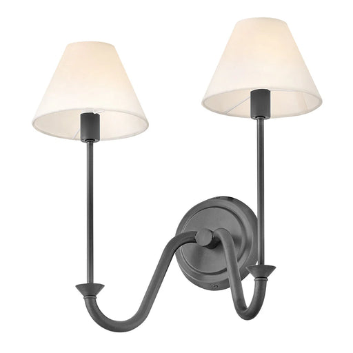 A close-up of a black modern wall light with a frosted glass panel.