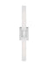 A modern floor lamp with a clean linear design and a white shade.