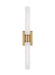 A white contemporary floor lamp with a large round shade and a sleek pole.