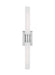 A tall slender white floor lamp with a drum shade and a circular base.