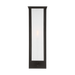 A minimalist black rectangular wall sconce with a thin profile.