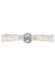 A classic-style flush mount ceiling light with a white glass bowl shade and polished nickel accents.