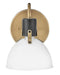 Heritage bronze flush mount ceiling light with a dome-shaped clear glass shade, angled view.