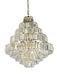 Modern gold eight-light linear pendant with exposed spherical bulbs.