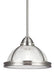 Modern ceiling fan with five blades and an integrated light in a silver finish.