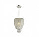 Contemporary LED pendant light with a circular black frame and a diffused interior.