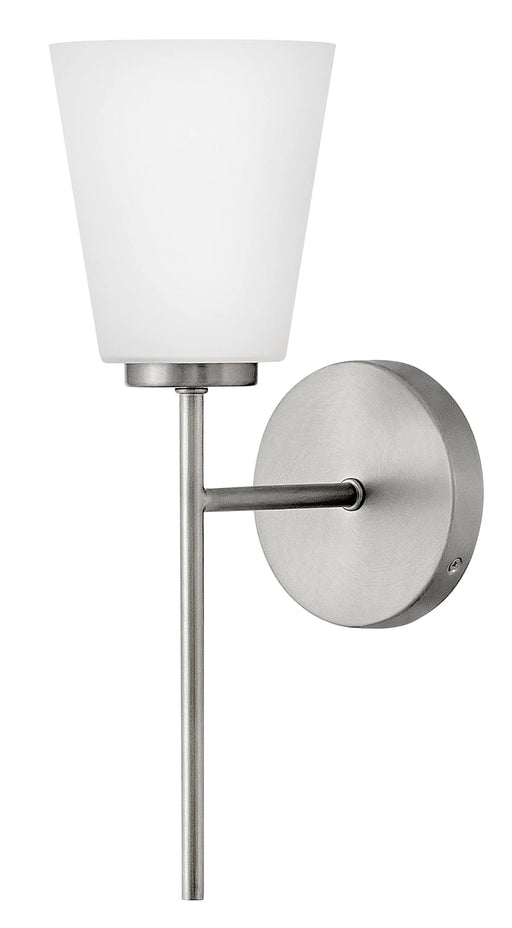 A modern bronze outdoor wall lantern with clear glass panels.