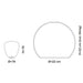 Diagram showing dimensions of a large, modern chandelier with crystal accents.