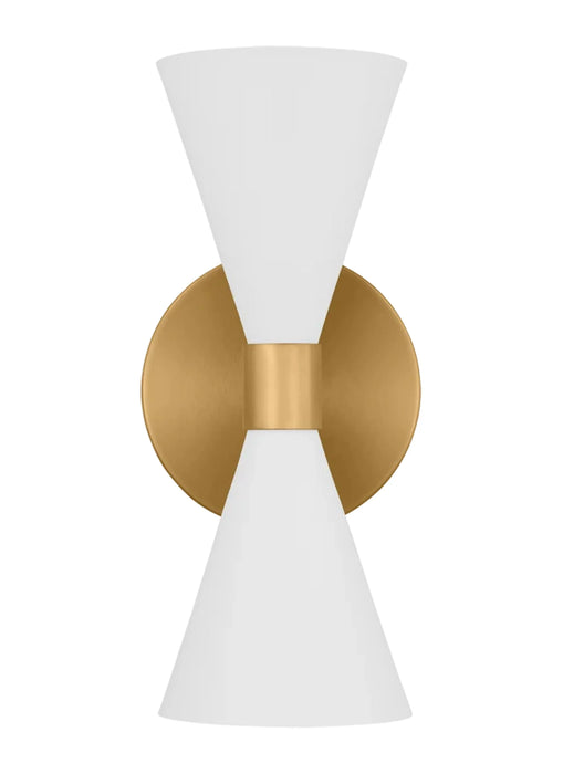 A modern circular flush mount ceiling light with a matte white finish and a white diffuser.