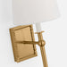 An angled view of a modern black circular flush mount light.