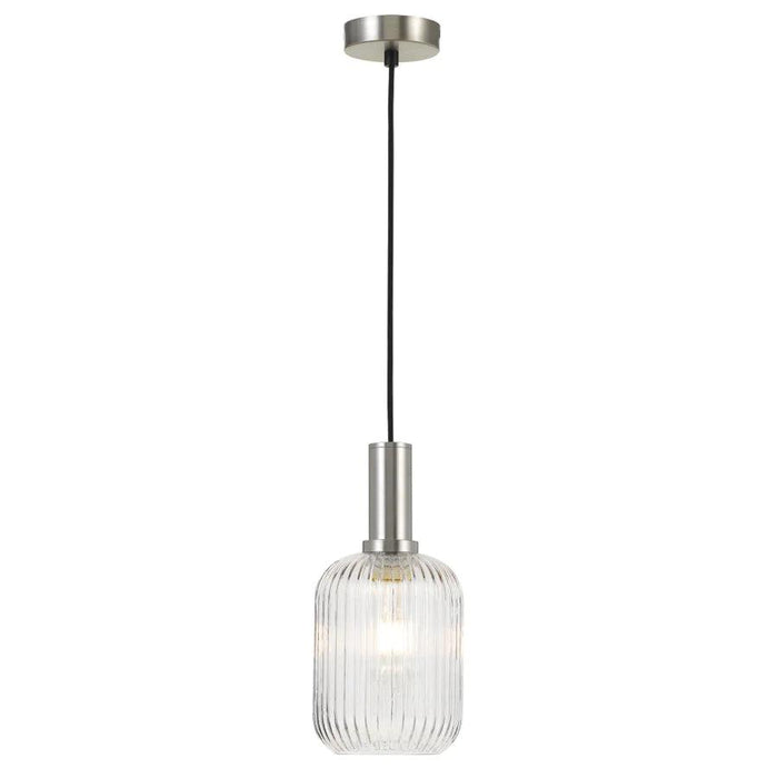 Nickel 14-light pendant with spherical frosted shades.