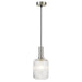 Nickel 14-light pendant with spherical frosted shades.