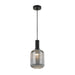 Smoky gray 14-light pendant with spherical frosted shades.