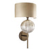 Large, modern wall sconce with a rectangular, metallic frame and a central light bar.
