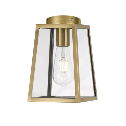 Aged gold 15-light linear pendant with decorative cages and clear seeded glass panels.