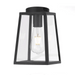 Black 15-light linear pendant with decorative cages and clear seeded glass panels.