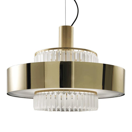 Large, modern wall sconce with a rectangular, metallic frame, illuminated.