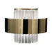 Large, modern wall sconce with a rectangular, metallic frame and a central light bar.
