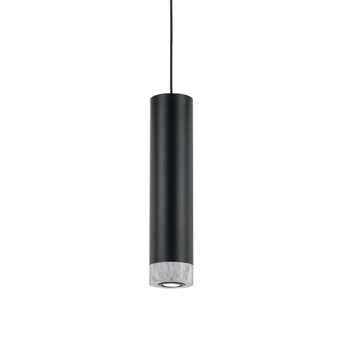 A modern ceiling fan with three matte black blades and a sleek minimalist design.