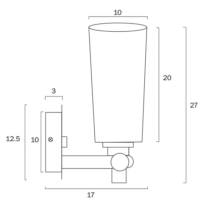 Nickel outdoor wall sconce with a rectangular shape and an opal glass panel, full view.