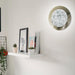 Large, modern wall sconce with a rectangular, metallic frame and a central light bar.
