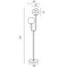 Black floor lamp with a rectangular light panel, full view.