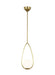 Distressed black and brass modern pendant light with a geometric cage design.
