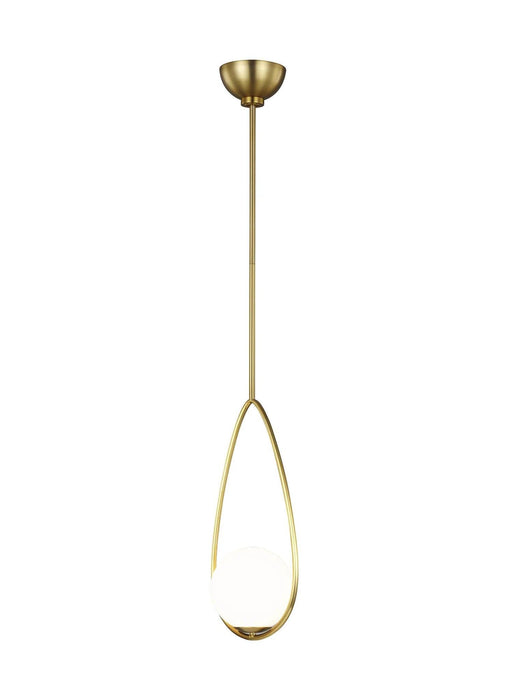 Distressed black and brass modern pendant light with a geometric cage design, angled view.