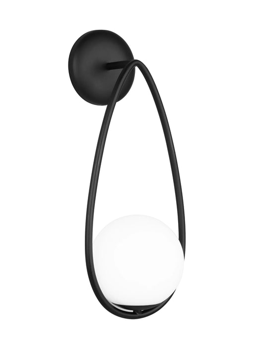 A contemporary black flush mount ceiling light with a subtle textured pattern on the diffuser.