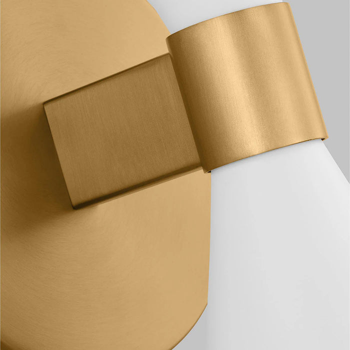 A close-up of a modern matte white circular flush mount light.