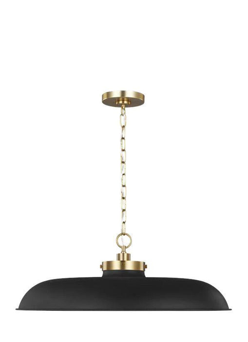 Matte black and distressed black modern ceiling light with a spherical glass shade.