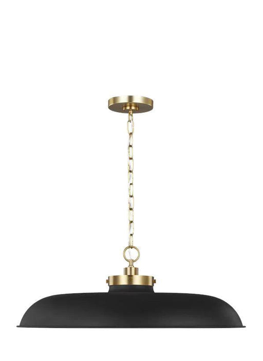 Matte black and distressed black modern ceiling light with a spherical glass shade.