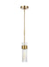 Distressed black and brass modern pendant light with a conical shade.