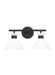 A modern circular flush mount ceiling light with a matte black finish and a white diffuser.