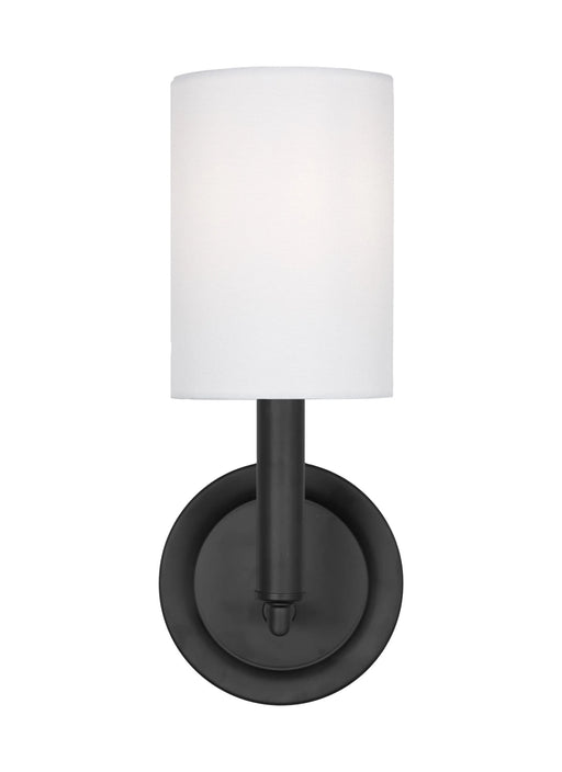 A large circular flush mount ceiling light with a matte black finish and a white diffuser.
